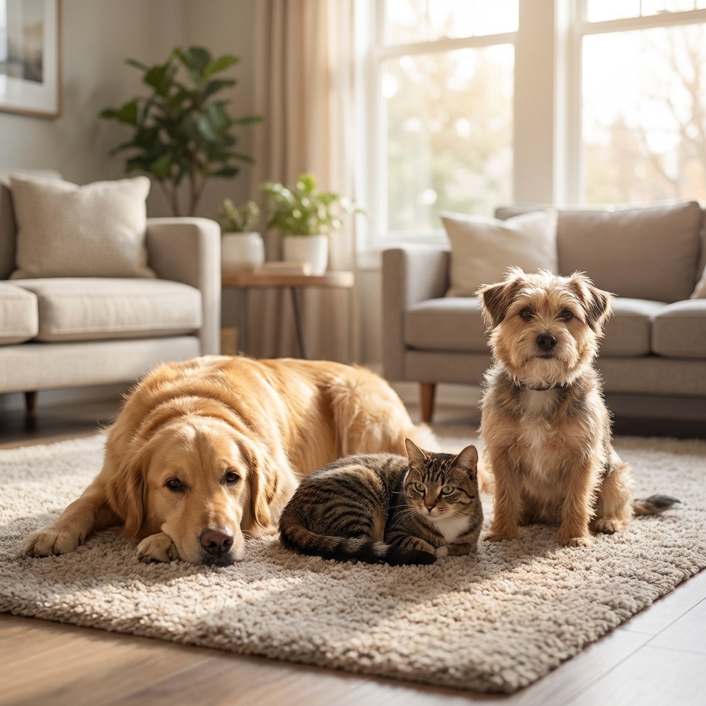 Relaxed pets at home